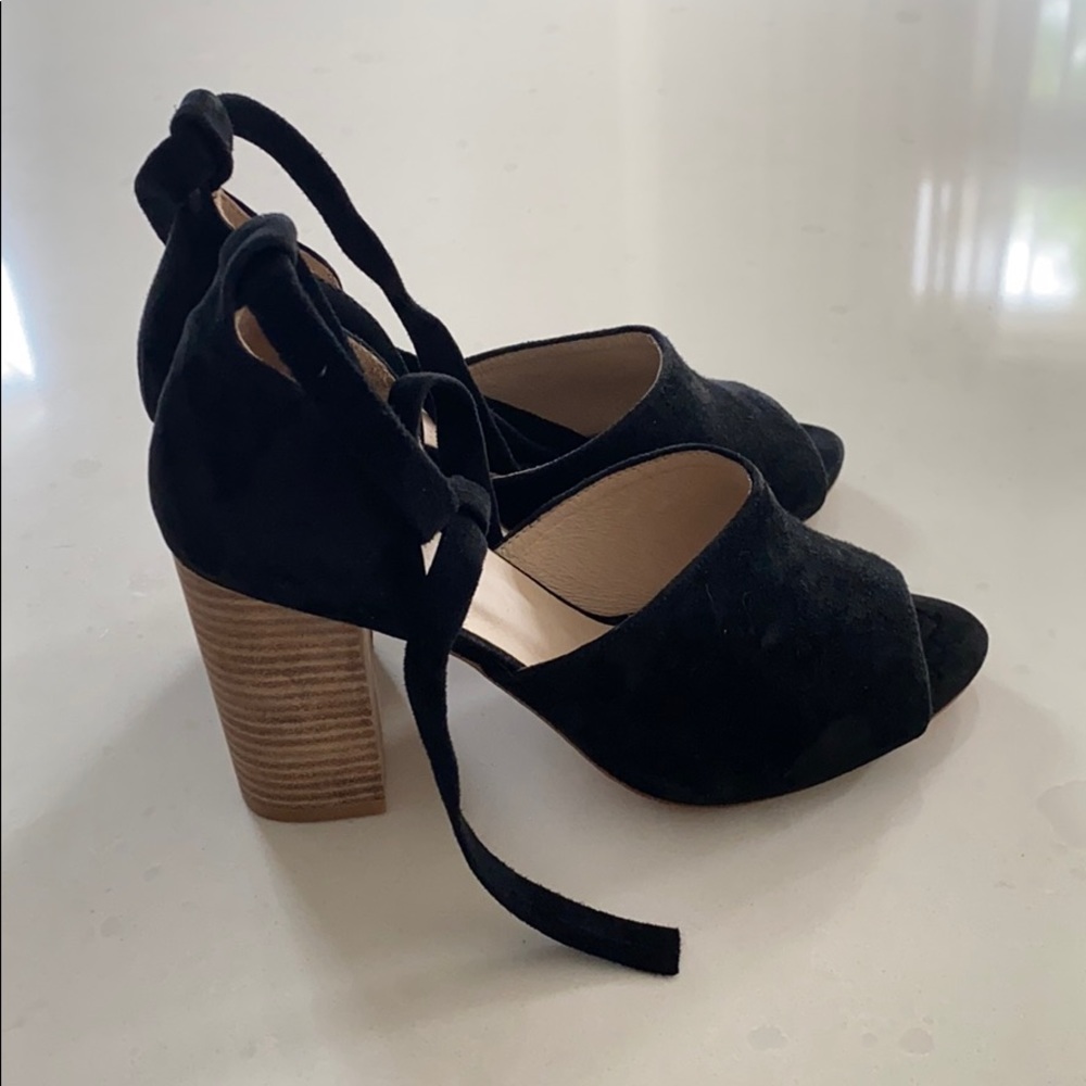 Raye black suede heels